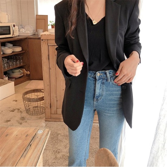 Fashion Blazer Jacket Casual Pockets Long Sleeve Work Suit Coat Fashion Blazer Jacket Casual Pockets Long Sleeve Work Suit Coat