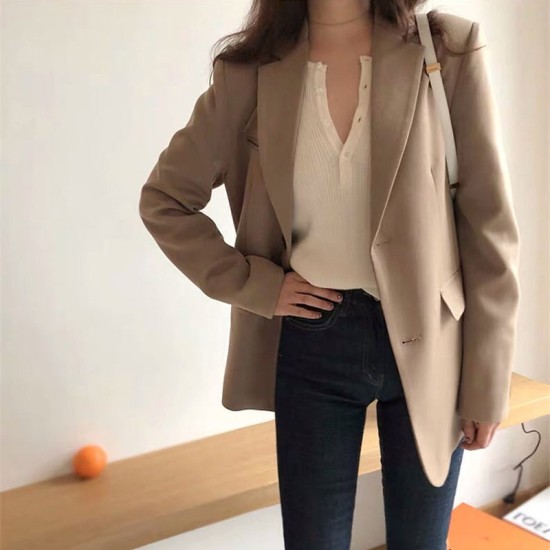 Fashion Blazer Jacket Casual Pockets Long Sleeve Work Suit Coat Fashion Blazer Jacket Casual Pockets Long Sleeve Work Suit Coat
