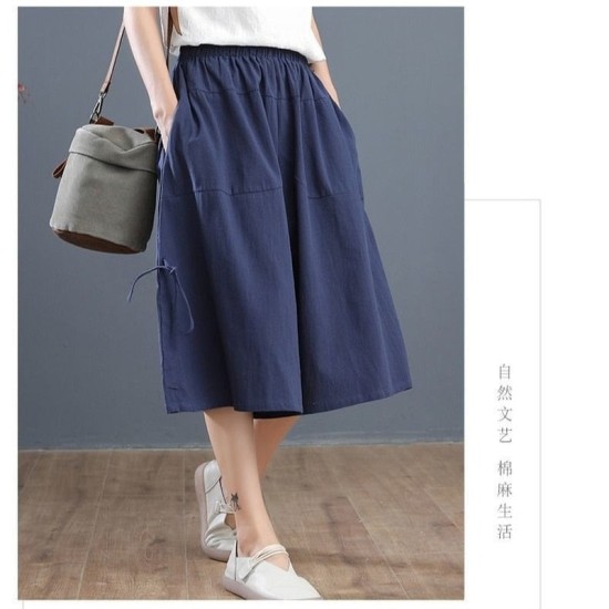 Loose Bloomers Casual Elastic Waist Wide Leg Pants Large Size Loose Bloomers Casual Elastic Waist Wide Leg Pants Large Size