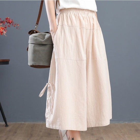 Loose Bloomers Casual Elastic Waist Wide Leg Pants Large Size Loose Bloomers Casual Elastic Waist Wide Leg Pants Large Size