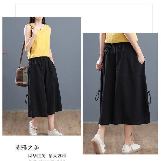 Loose Bloomers Casual Elastic Waist Wide Leg Pants Large Size Loose Bloomers Casual Elastic Waist Wide Leg Pants Large Size