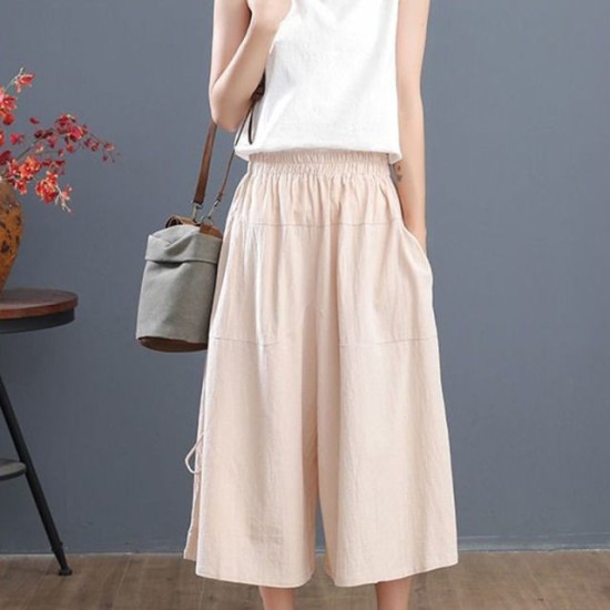 Loose Bloomers Casual Elastic Waist Wide Leg Pants Large Size Loose Bloomers Casual Elastic Waist Wide Leg Pants Large Size